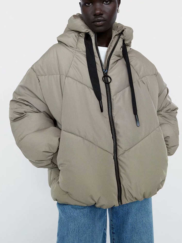 HWLZLTZHT Winter Warm Snow Women Hooded Parkas Down Jacket Cotton Padded Woman Coat Thicken Casual Parka 211008