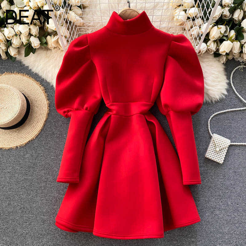 DEAT Spring Women Arrival Fashion Stand Collar Puff Long Sleeve Zipper High Waist Offica Lady Slim Dress RD781 210709, Black
DEAT Spring Women Arrival Fashion Stand Collar Puff Long Sleeve Zipper High Waist Offica Lady Slim Dress RD781 210709, Black