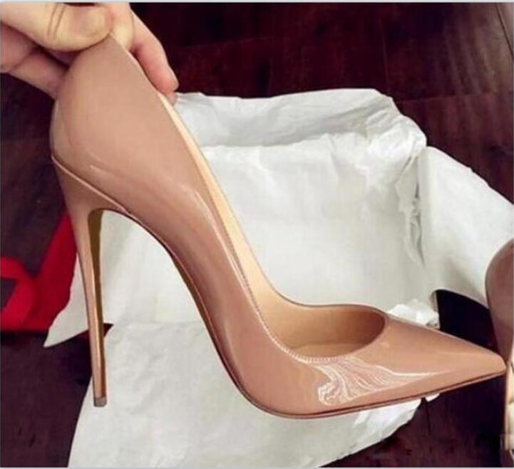 

Top Quality Women Shoes Red Bottoms High Heels Sexy Pointed Toe Red Sole 8cm 10cm 12cm Pumps Wedding Dress Shoes Nude Black Shiny 688, Burgundy