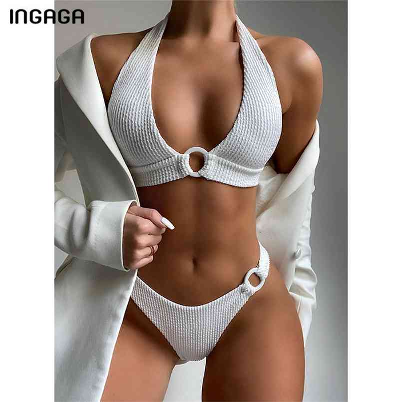 INGAGA Ribbed Bikini's Swimsuits Push Up Swimwear Sexy Ring Bathing Suits Halter Strap Biquini White Bikini Set 210722
INGAGA Ribbed Bikini's Swimsuits Push Up Swimwear Sexy Ring Bathing Suits Halter Strap Biquini White Bikini Set 210722