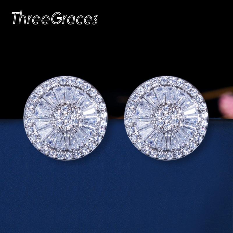 Stud ThreeGraces Fashion Ladies CZ Jewelry Full Paved Cubic Zirconia Stone Big Round Earrings For Women ER184, Golden;silver
Stud ThreeGraces Fashion Ladies CZ Jewelry Full Paved Cubic Zirconia Stone Big Round Earrings For Women ER184, Golden;silver