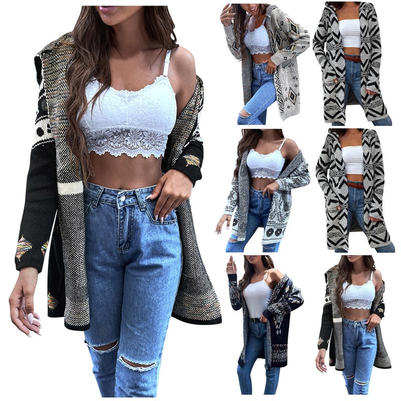 Women's Vests Autumn And Winter Fasion Striped Printed Retro Ethnic Knitted Cardigan Long-Sleeved Slim Casual Knitwear Jacket, Black;white
Women's Vests Autumn And Winter Fasion Striped Printed Retro Ethnic Knitted Cardigan Long-Sleeved Slim Casual Knitwear Jacket, Black;white