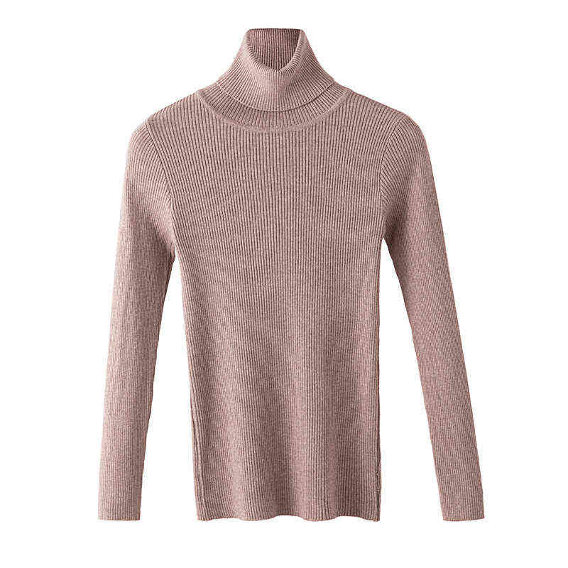 Autumn Winter Knitted Sweater Pullovers Turtleneck Sweater for Women Long Sleeve White Black Soft Female Jumper Clothing 211109
