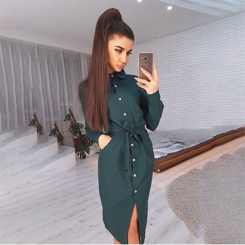 2021 New Autumn Long Sleeve Solid Color Lapel Single-breasted Lace-up Belt Knee Length Elegant Commuter Women W7m8, Wd423gn
2021 New Autumn Long Sleeve Solid Color Lapel Single-breasted Lace-up Belt Knee Length Elegant Commuter Women W7m8, Wd423gn