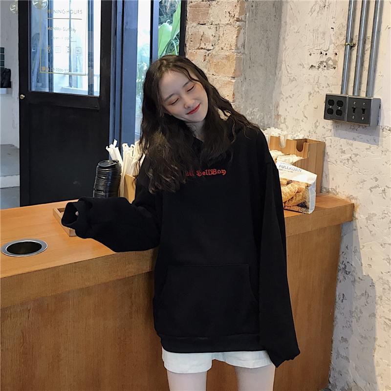 Devil Horn Hoodie Streetwear Devil Hoodie Gothic Hooded Hoody Women Loose Black Hooded Pollovers Sweatshirts Oversized Harajuku 201211