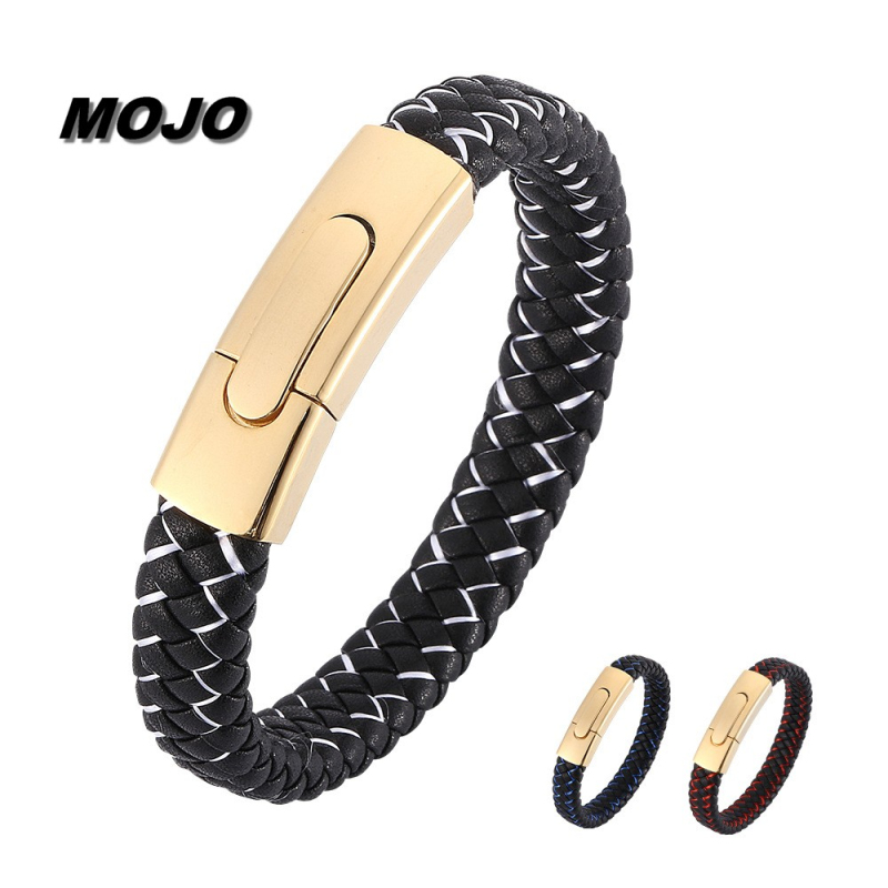 Funky Punk Leather Cuff Bracelet Stainless Steel Button Buckle Bracelets for Man and Woman Couple
Funky Punk Leather Cuff Bracelet Stainless Steel Button Buckle Bracelets for Man and Woman Couple