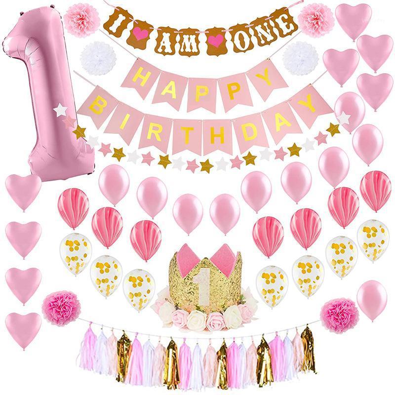Party Decoration Pink 1st Birthday Balloon Set Crown Hat Number 1 Foil I Am One Banner For Girl Boy Year Old
Party Decoration Pink 1st Birthday Balloon Set Crown Hat Number 1 Foil I Am One Banner For Girl Boy Year Old