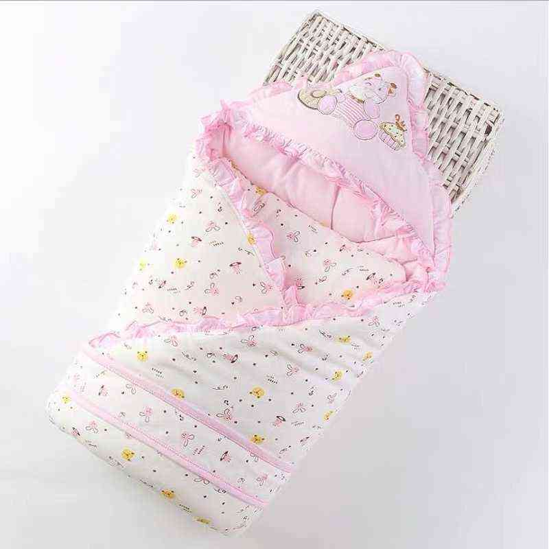 Autumn Winter Baby Sleeping Bag Cotton Envelope Blankets Cartoon born Swaddle Wrap 211105