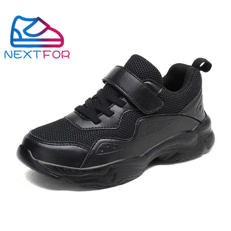 Kids Running Shoes Boys Rubber Sole Boys Walking Shoe Children Comfortable School Boy Sneakers Black Leather Sport Kid Shoes Y0809