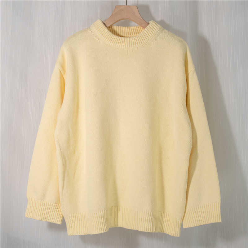 Colorfaith Pure Cotton Winter Spring Women Sweater Pullovers Minimalist Oversize Knitted Elegant Ladies Jumpers SW1923 210914
