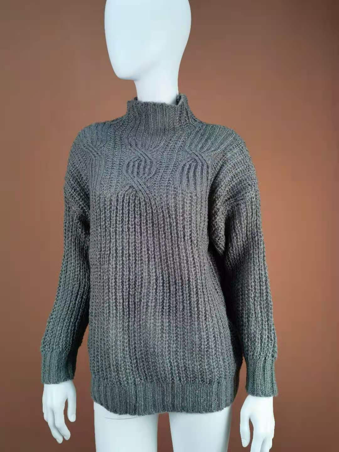 2021 New European American sweater Women turtleneck Knit Pullover Sweaters ladies Twist Top Autumn Winter sweater 210218
