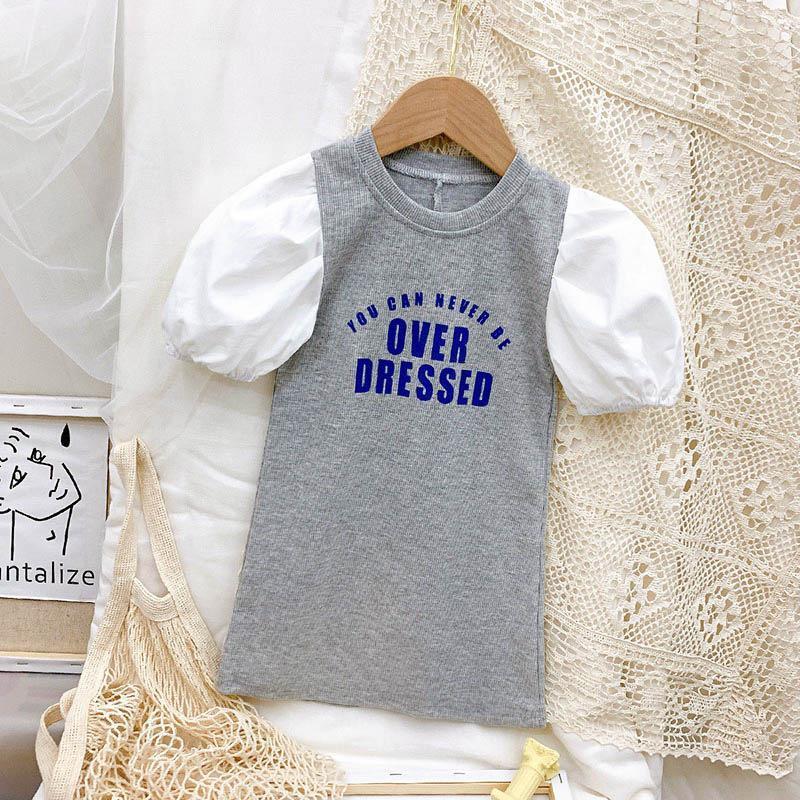 Girl's Dresses Girls Summer Dress 2021 Fashion Stitching Puff Sleeve Kids Clothes Letters Printing Mid-length T-shirt Baby Girl1, Gray
Girl's Dresses Girls Summer Dress 2021 Fashion Stitching Puff Sleeve Kids Clothes Letters Printing Mid-length T-shirt Baby Girl1, Gray