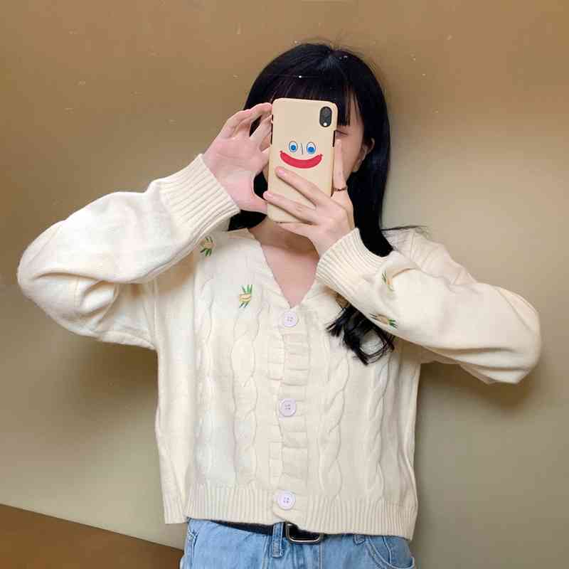 WERUERUYU Autumn Purple Knitted Cardigan Femininity Gentle Wind Sweater Coat Loose Outerwear Top 210608, Black
WERUERUYU Autumn Purple Knitted Cardigan Femininity Gentle Wind Sweater Coat Loose Outerwear Top 210608, Black