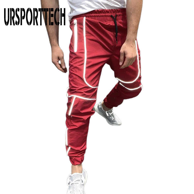Pants Men Joggers Streetwear Hip Hop Casual Loose Reflective Pantalones Harem Cargo Pants Trousers Sport Casual Plus Size Pants 210528