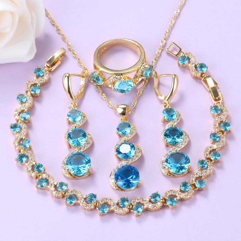 Earrings & Necklace 6-Colors Gold-Color Women Costume Jewelry Sets With Stone CZ Sky Blue Wedding-Engagement Bracelet 18+3CM, Silver
Earrings & Necklace 6-Colors Gold-Color Women Costume Jewelry Sets With Stone CZ Sky Blue Wedding-Engagement Bracelet 18+3CM, Silver
