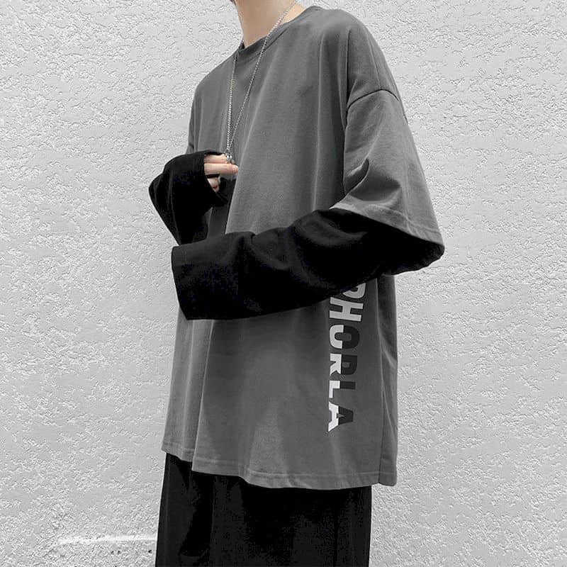 Punk Tshirt Men Clothes Harajuku BF Loose Hong Kong Casual Fake Two-piece Long-sleeved T-shirt Men's Student Shirt 210629, Dark grey
Punk Tshirt Men Clothes Harajuku BF Loose Hong Kong Casual Fake Two-piece Long-sleeved T-shirt Men's Student Shirt 210629, Dark grey