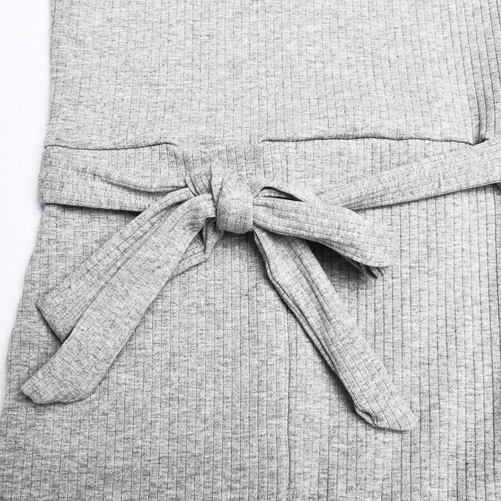 ANJAMANOR Sexy Strapless Bodycon Jumpsuit with Belt Ribbed Knitted Fall Winter Clothes for Women Club Party Romper D92-AC72 201007