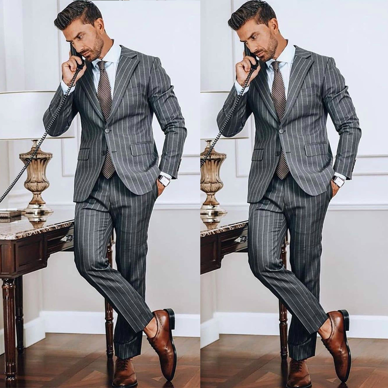 Handsome High Quality Pinstripe Mens Tuxedos Slim Fit Two Pieces Wedding Suits Prom Party Business Outfit (Jacket+Pants), White
Handsome High Quality Pinstripe Mens Tuxedos Slim Fit Two Pieces Wedding Suits Prom Party Business Outfit (Jacket+Pants), White