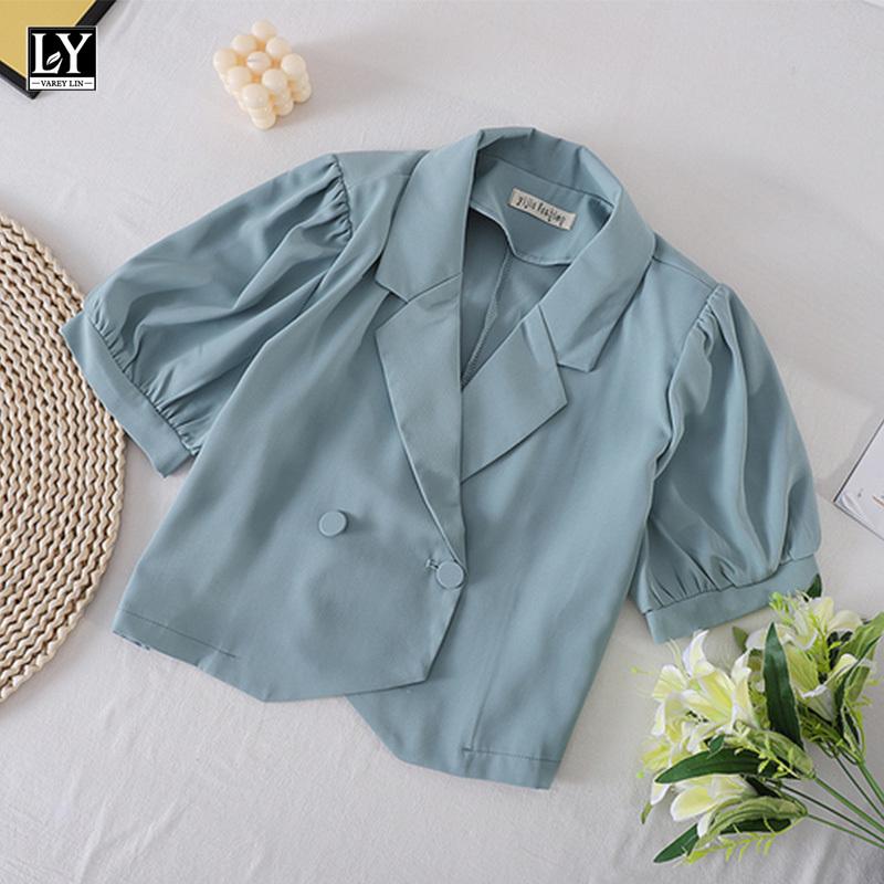 Women's Blouses & Shirts LY VAREY LIN Summer Women Elegant Buttons White Black Chiffon Tops Office Lady Notched Puff Sleeve High Waist Short, Blue
Women's Blouses & Shirts LY VAREY LIN Summer Women Elegant Buttons White Black Chiffon Tops Office Lady Notched Puff Sleeve High Waist Short, Blue