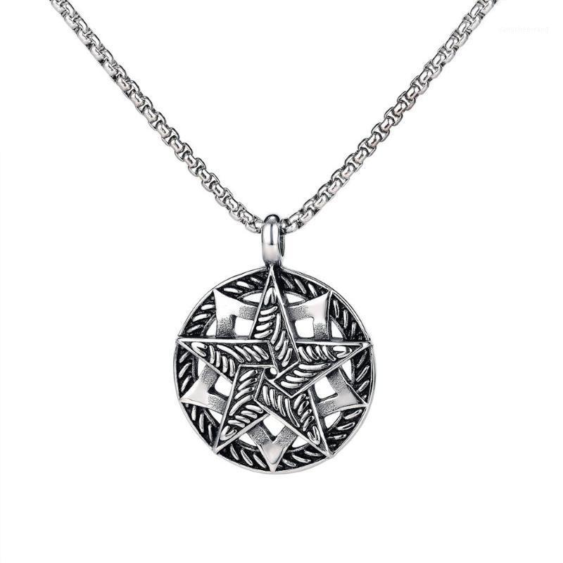 Vintage Cross Five-Pointed Star Necklace Men Women Simple Hip Hop Round Drop Compass Necklaces Chain Jewelry Chains
Vintage Cross Five-Pointed Star Necklace Men Women Simple Hip Hop Round Drop Compass Necklaces Chain Jewelry Chains