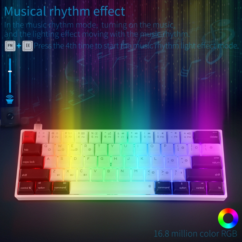 AK61 HotSwap Mechanical Keyboard Mini Portable Wired PBT Keycap Gateron Switch RGB Gaming Keyboard Designed