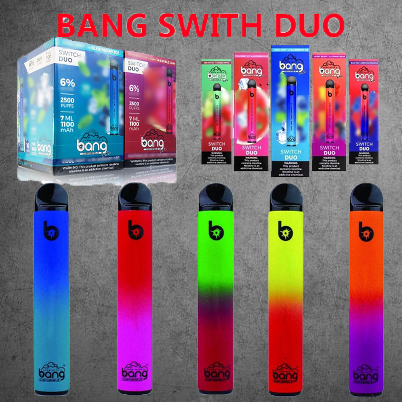 Newest BANG XXL SWITCH DUO E Cigarette 2500 PUFFS Disposable Vape Device Pen Pod Kit 7ml Cartridge 1100mah Battery inside VS RandM Dazzle AIR BAR MAX PUFF PLUS FLOW
Newest BANG XXL SWITCH DUO E Cigarette 2500 PUFFS Disposable Vape Device Pen Pod Kit 7ml Cartridge 1100mah Battery inside VS RandM Dazzle AIR BAR MAX PUFF PLUS FLOW