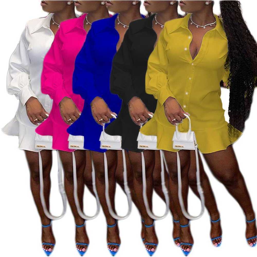 Designers Clothes Women Fashion Sweet Ruffles Mini Dresses Sexy Turn Down Collar long Sleeve Single-breasted Blouse Dress, Mix or leave a message
Designers Clothes Women Fashion Sweet Ruffles Mini Dresses Sexy Turn Down Collar long Sleeve Single-breasted Blouse Dress, Mix or leave a message