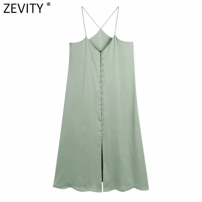 Zevity Women Sexy V Neck Solid Single Breasted Satin Casual Sling Midi Dress Female Chic Spaghetti Strap Summer Vestidos DS8233 210603, As pic ds8233bb
Zevity Women Sexy V Neck Solid Single Breasted Satin Casual Sling Midi Dress Female Chic Spaghetti Strap Summer Vestidos DS8233 210603, As pic ds8233bb