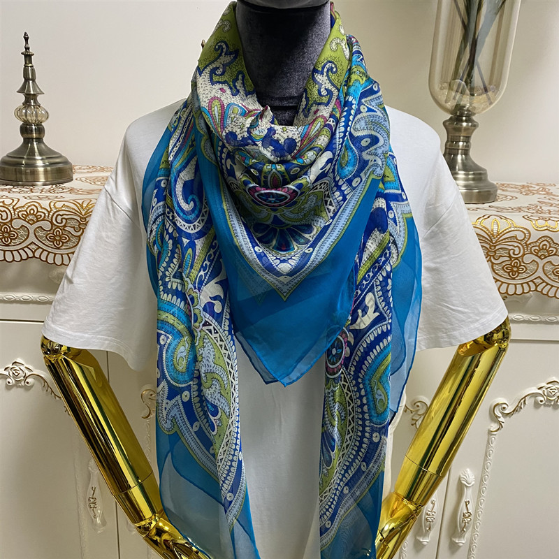 New style women's square scarves 100% silk material thin and soft pint letter flowers pattern size 130cm - 130cm, Blue;gray
New style women's square scarves 100% silk material thin and soft pint letter flowers pattern size 130cm - 130cm, Blue;gray
