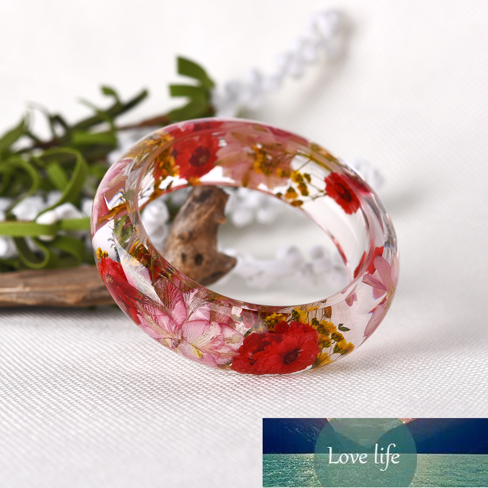New Dried Flower Resin Bracelet Bangle Real Flower Inside of Bangle Jewelry Best Gifts for Women and Friends Factory price expert design Quality Lates