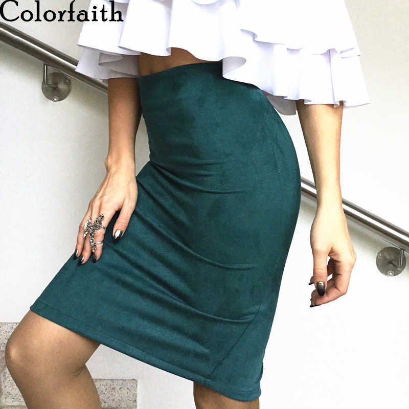 Multi colors Women Skirt Spring Solid Suede Work Wear Package Hip Pencil Midi Autumn Winter Bodycon Femininas SP012 210619