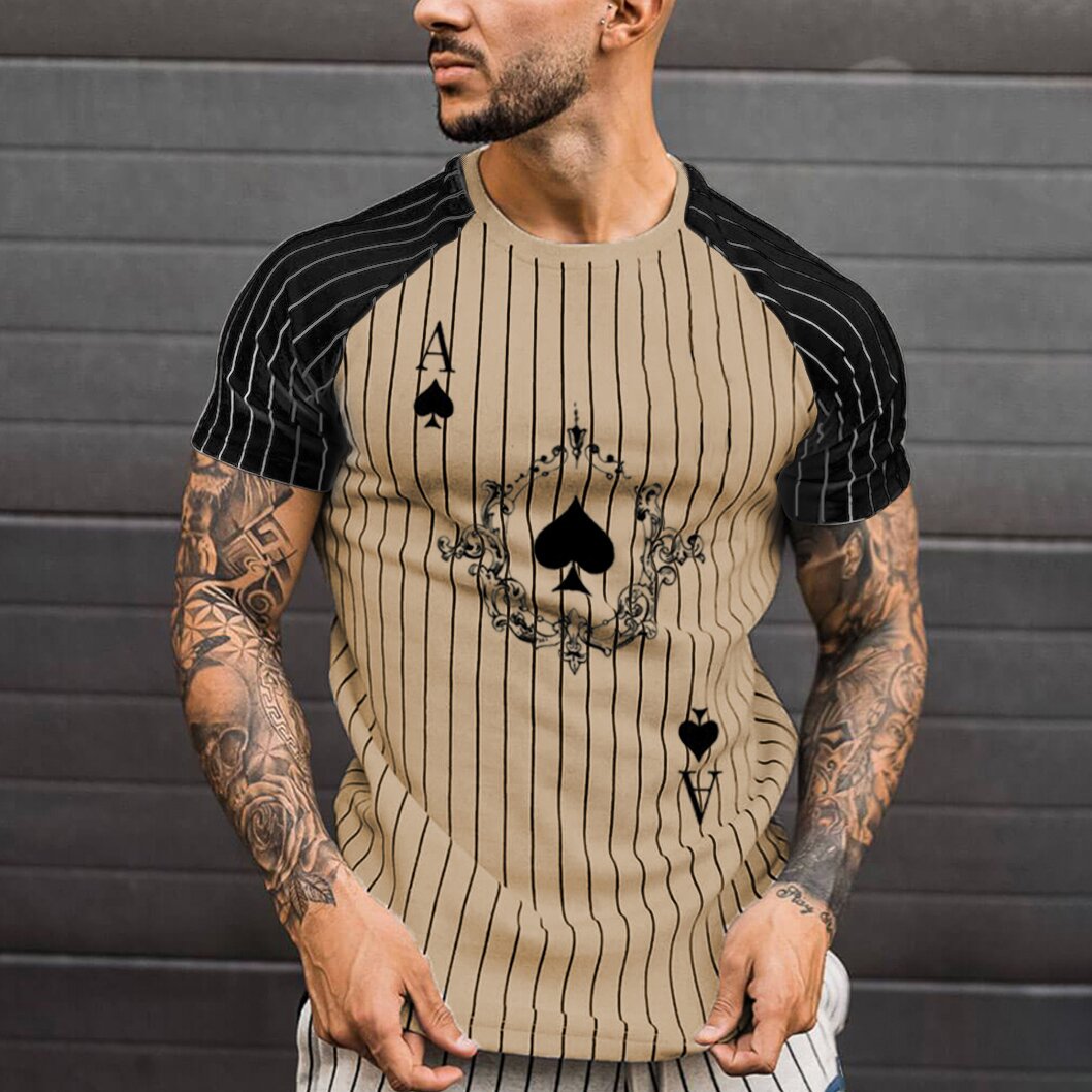 Spades playing card men's 3D Print T shirt graphic optical illusion short sleeve party top street punk and gothic crew neck summer, White;black
Spades playing card men's 3D Print T shirt graphic optical illusion short sleeve party top street punk and gothic crew neck summer, White;black