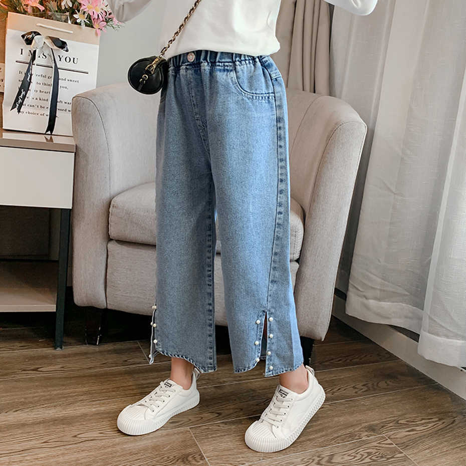 Jeans Girl Solid Color Girls Pants Casual Style For Children Spring Autumn Children's Clothing 6 8 10 12 14 210527