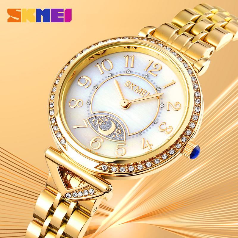 Wristwatches SKMEI Top 2021 Steel Bracelet Ladies Wristwatch Female Waterproof Clock Relogio Feminino Women's Watches 1658, Gold
Wristwatches SKMEI Top 2021 Steel Bracelet Ladies Wristwatch Female Waterproof Clock Relogio Feminino Women's Watches 1658, Gold