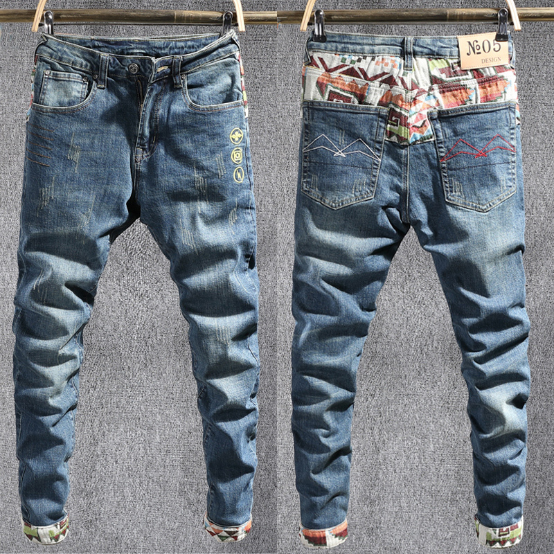 2021 New Fashion Streetwear Men Jeans Elastic Slim Fit Embroidery Patchwork Ripped Denim Pants Japanese Style Vintage Designer Trousers Qffl, Black
2021 New Fashion Streetwear Men Jeans Elastic Slim Fit Embroidery Patchwork Ripped Denim Pants Japanese Style Vintage Designer Trousers Qffl, Black