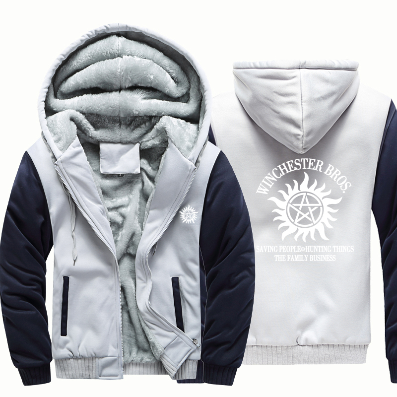 Supernatural Winchester Bros thick hoodies men winter coat jacket oversized men hoodie vintage Punk hoodyHarajuku men clothing 201127