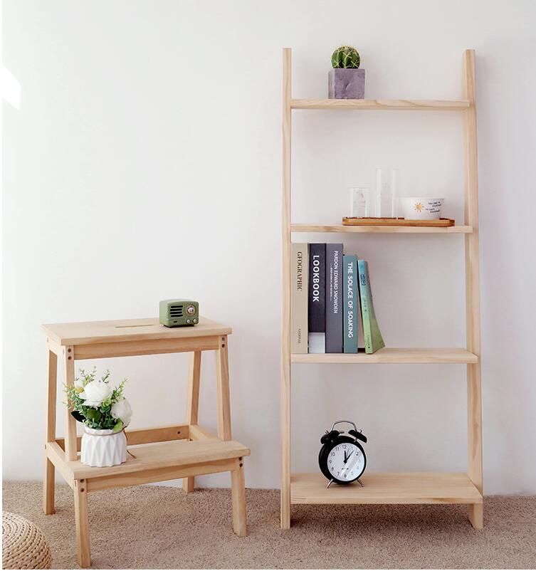 Ins trapezoidal shelf Bedroom Furniture solid wood living room corner storage multi-storey balcony flower rack Nordic simple floor racks