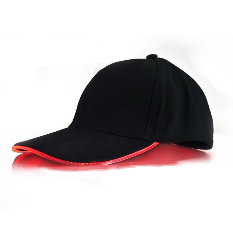 LED Baseball Cap Pure Cotton Luminous Bar Decoration Casual Hat Men And Women Outdoor Peaked Cap