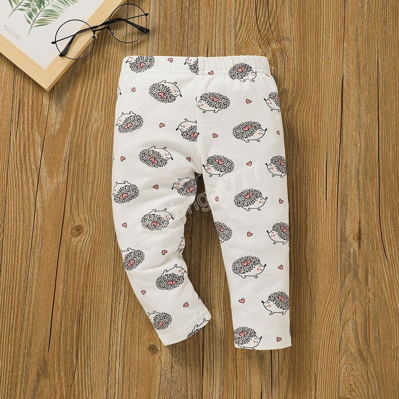 Baby Girls Clothing Set Dress Tops+Hedgehog Trousers Fall 2021 Latest Kids Boutique Clothes 0-2T Infant Toddlers Long Sleeves Suits Cute