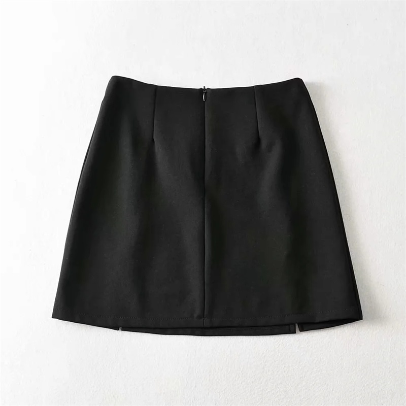 Women Mini Bodycon Skirt With Split Mini Skirt 210306