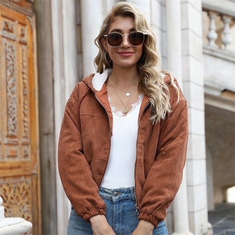 Fashion autumn winter women parka Thick plus size hooded female warm padded coat Zipper pockets outwear ladies overcoats 201017