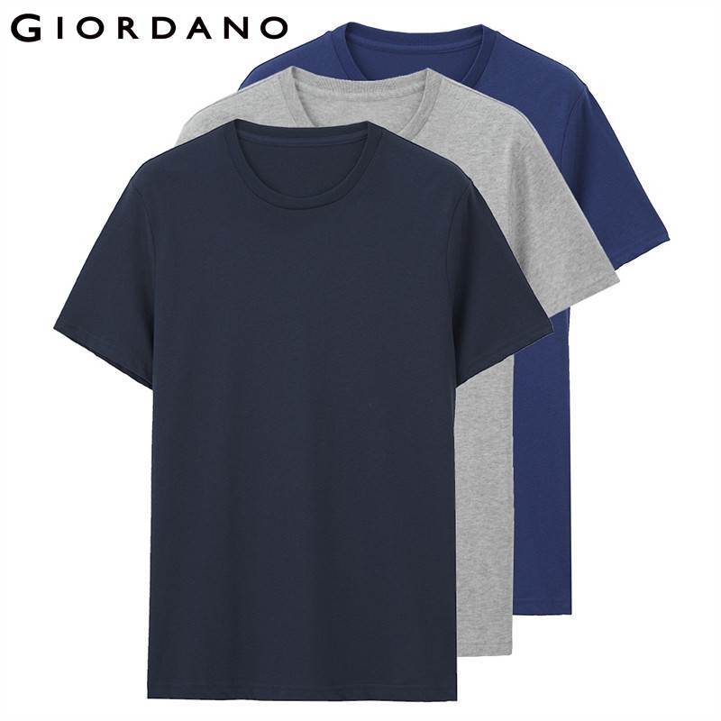 Giordano Men T Shirt Cotton Short Sleeve 3-pack Tshirt Solid Tee Summer Beathable Male Tops Clothing Camiseta Masculina 01245504 210225