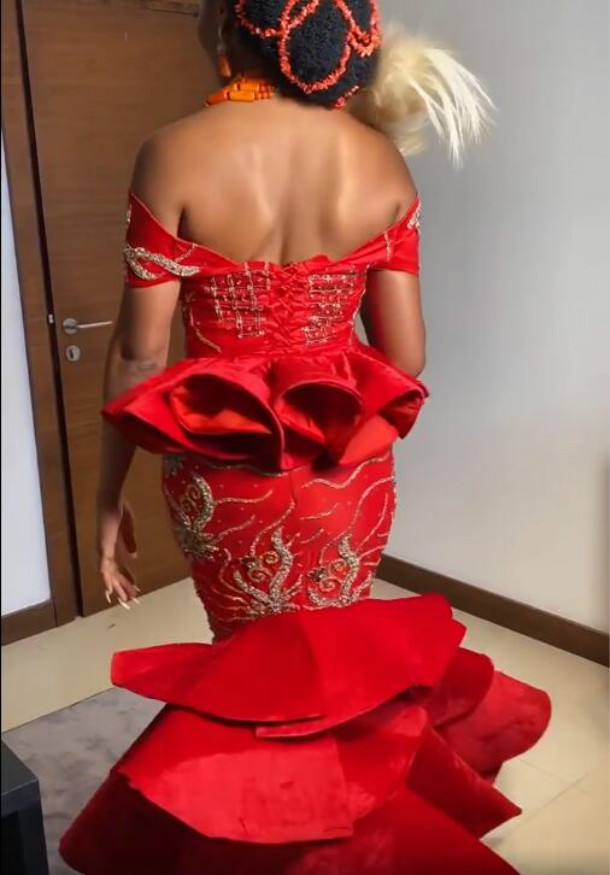 aso ebi arabic red luxurious mermaid evening dresses beaded embroidery prom dresses sexy formal party second reception gowns zj555