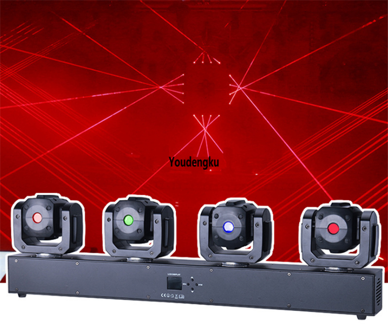 4 pieces stage show rgb lazer scanner 4 heads moving head beam bar dj disco laser light for night club