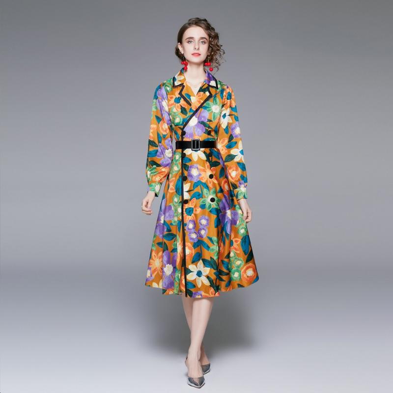 Women's Trench Coats Designer Print Lapel Long Coat Spring Vintage Sleeve Painted Double Breasted Overcoat Outwear, Picture color
Women's Trench Coats Designer Print Lapel Long Coat Spring Vintage Sleeve Painted Double Breasted Overcoat Outwear, Picture color