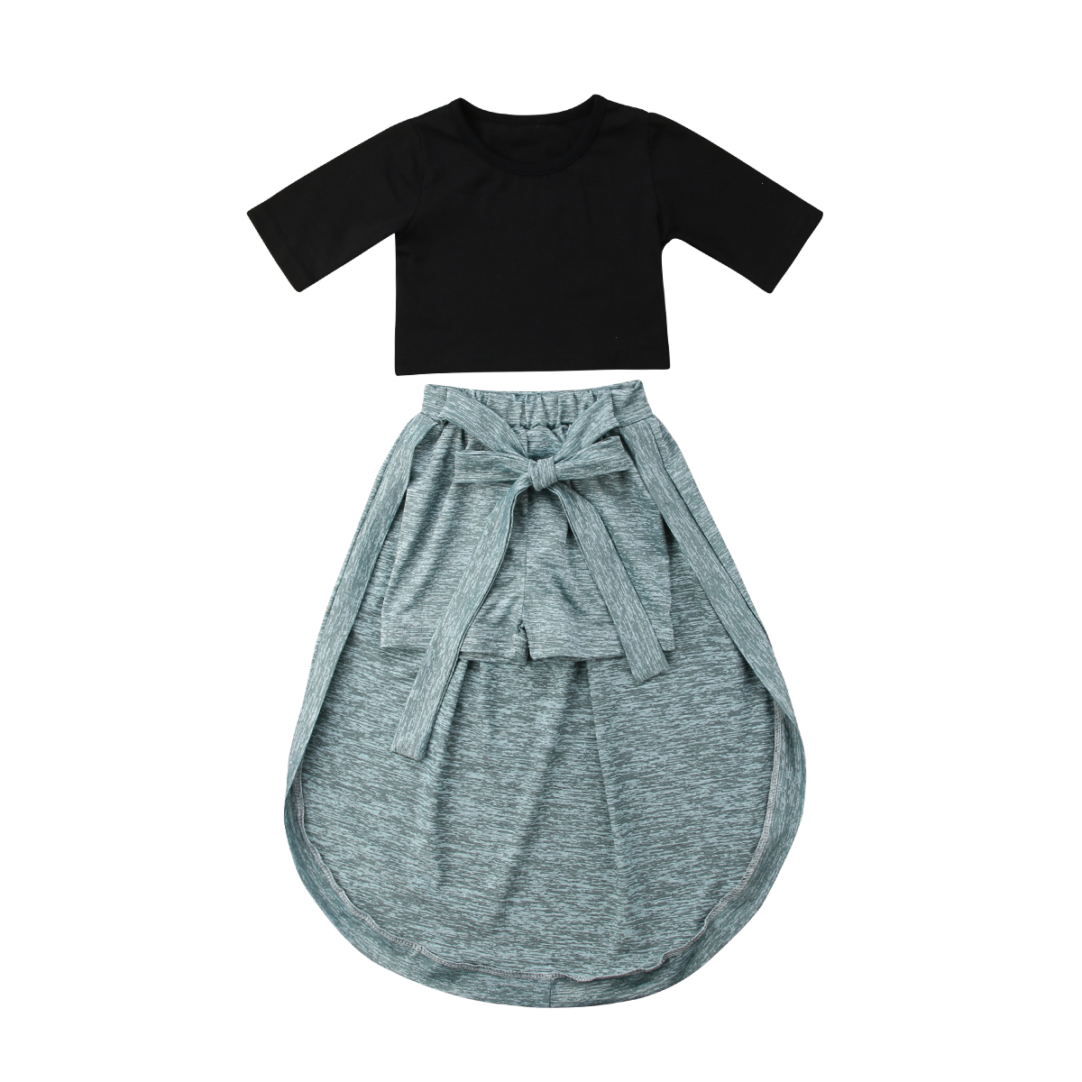 2Pcs Toddler Kids Baby Girl Princess Clothes Tops+Shorts Skirt Outfits C0225