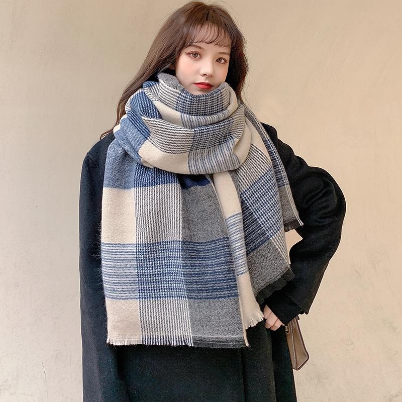 Scarves Winter Warm Scarf Women Large Imitation Wool Shawls For Ladies Grid Style Female Blue White Blanket 2021 Fashion Accessories
Scarves Winter Warm Scarf Women Large Imitation Wool Shawls For Ladies Grid Style Female Blue White Blanket 2021 Fashion Accessories