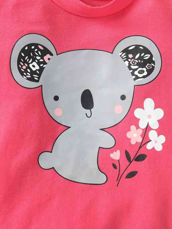 Baby Girl Cartoon Tee & Floral Pants SHE