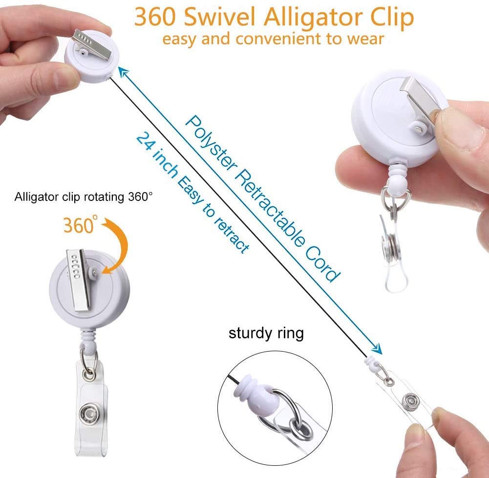 20 pcs/lot Fashion Key Rings Style Cute Animal Retractable Card Holder Nurse Doctor Teacher Office Supply ID Working Accessories