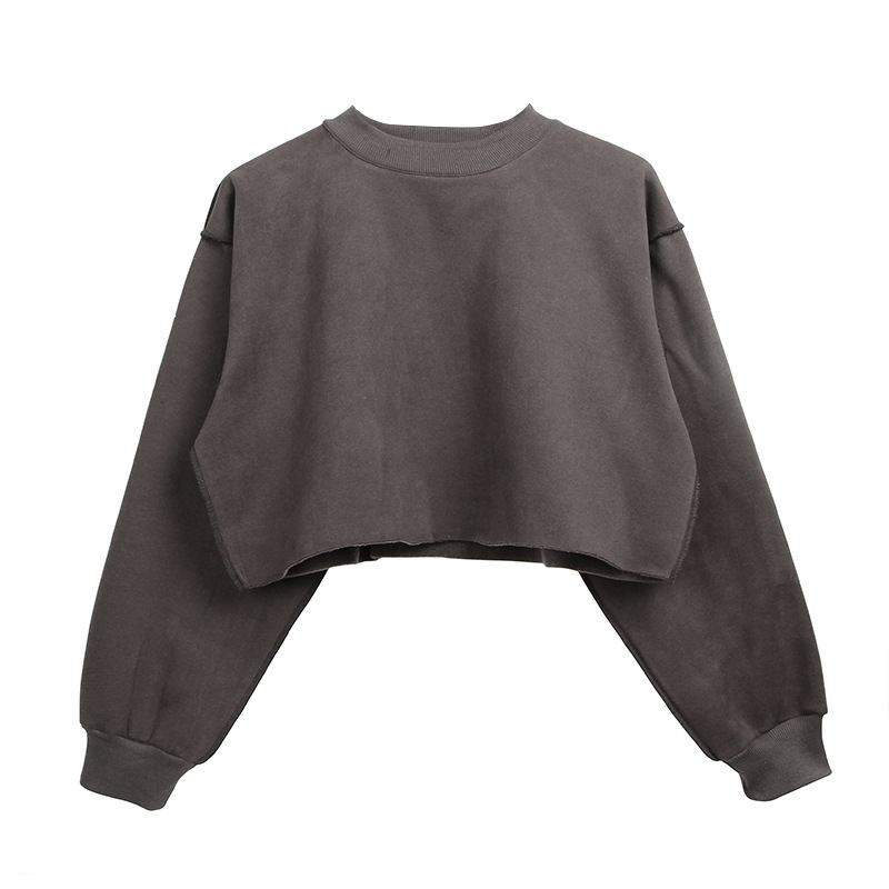 Short Pullover New Autumn Winter Thick Coat Velour Loose Womens Sweatshirt Solid Casual Tops lady Loose Long Sleeve Big Size 201212